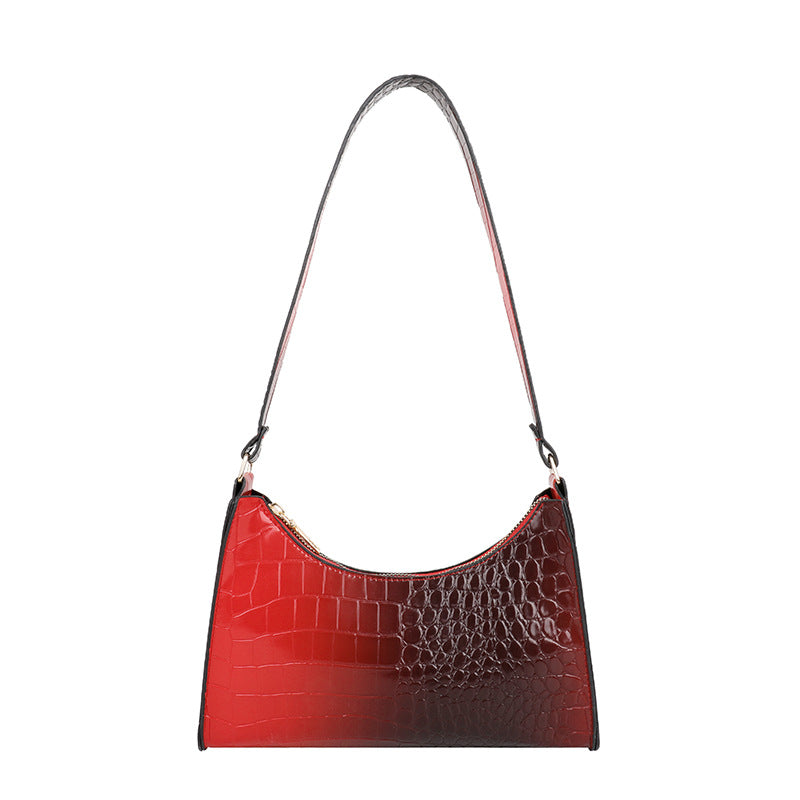 Western Style Crocodile Pattern Underarm Bag