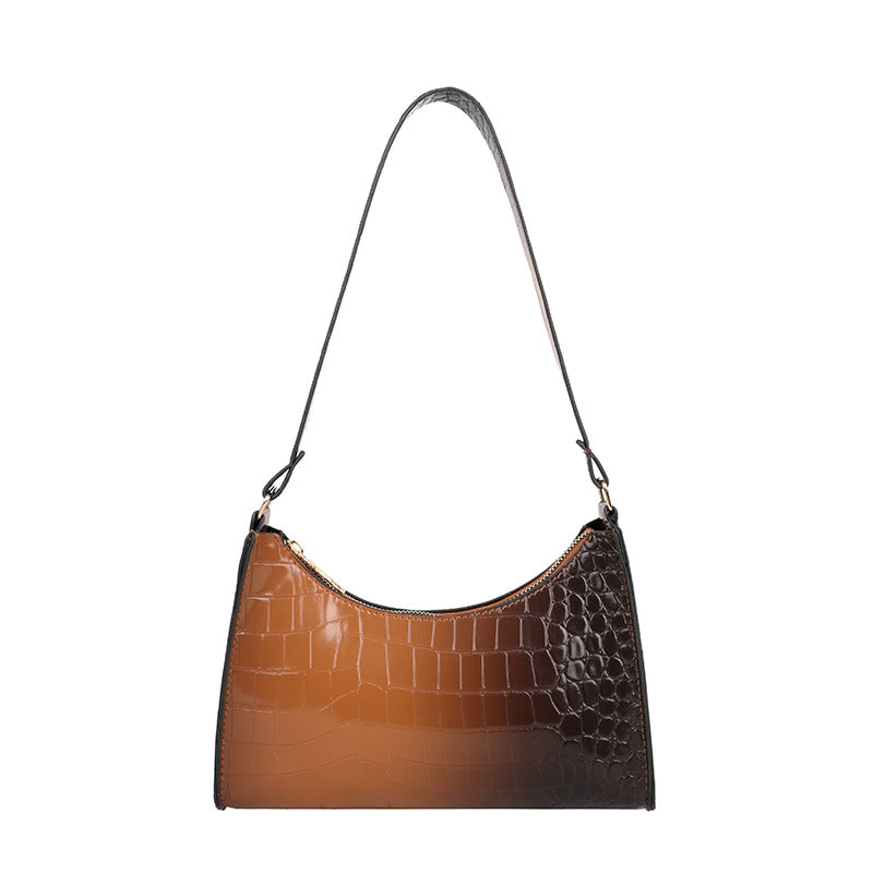 Western Style Crocodile Pattern Underarm Bag