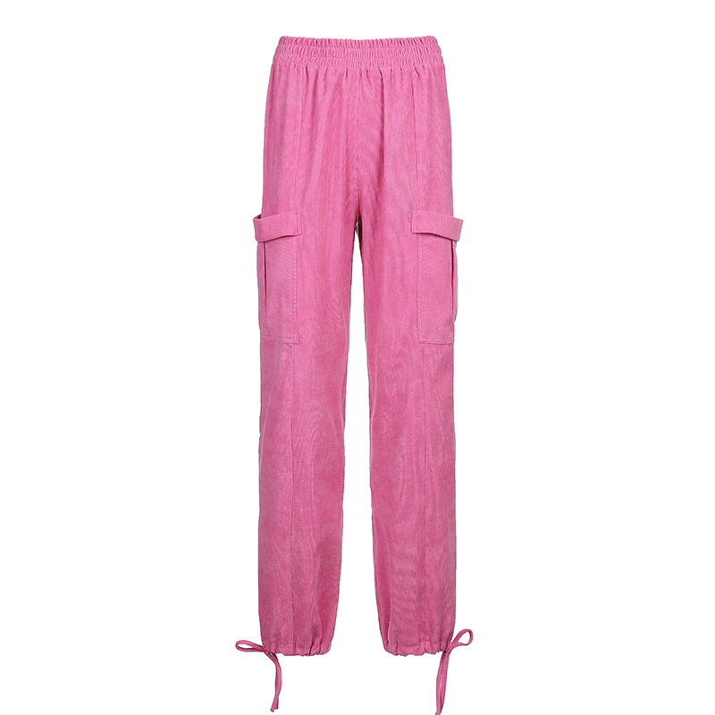 Hong Kong Style Retro Loose Slim Casual Trousers