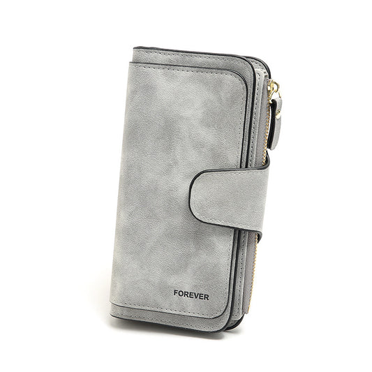 Frosted Multi-card Slot Buckle Wallet Card Holder