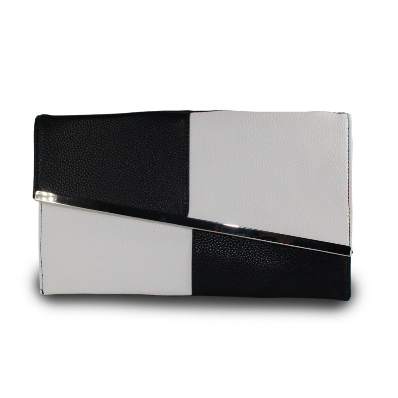 Color Matching Black And White With Large-Capacity Envelope Bag, Clutch Bag, Clutch Bag, Dinner Bag