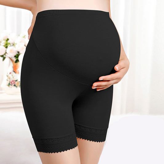 Nye Gravide Kvinder Modal Sikkerhedsbukser Mode Justerbar Mave Løft Sommer Leggings Tynde Blondekant Gravide Kvinder