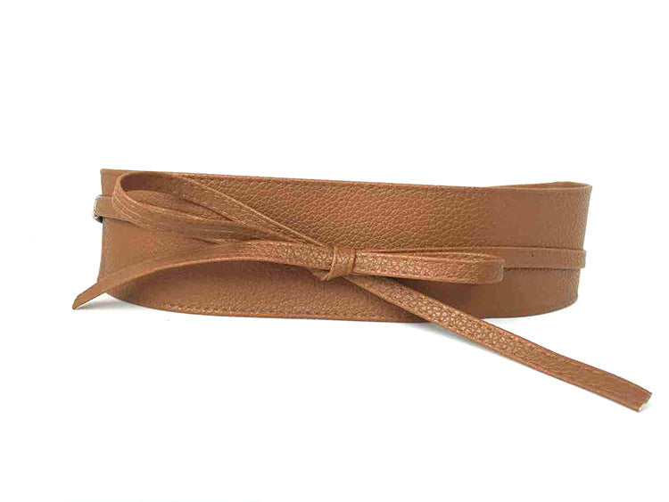 New Decorative Wide Waistband For Ladies Simple And Versatile Wide Waistband Clothing Accessories Belt Bow Tie With Skirt