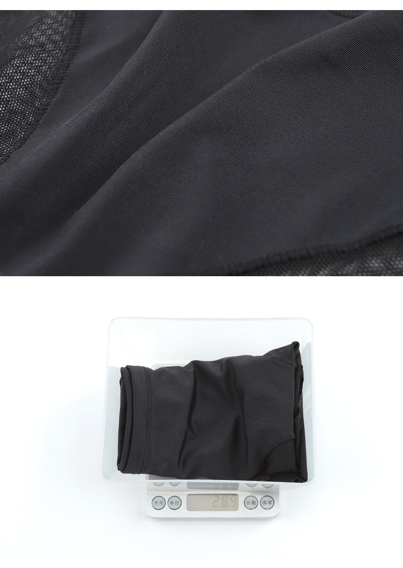 Summer High Waist Belly Pants Mesh Stitching Postpartum Belly Pants Breathable Ultra-thin Ladies Underwear