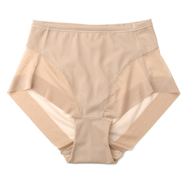 Summer High Waist Belly Pants Mesh Stitching Postpartum Belly Pants Breathable Ultra-thin Ladies Underwear