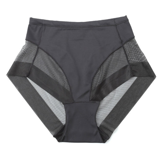 Summer High Waist Belly Pants Mesh Stitching Postpartum Belly Pants Breathable Ultra-thin Ladies Underwear