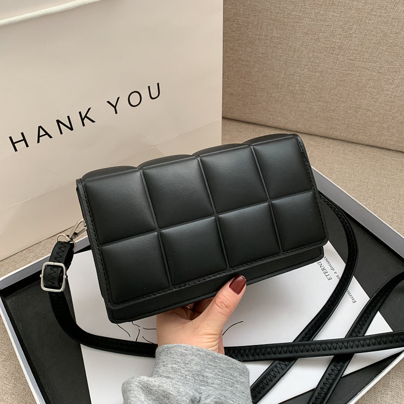 Fashion Embroidered Thread, Western Style, Messenger, Small Square Bag, Simple Texture, Shoulder Bag