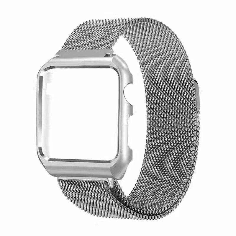 Compatible with Apple, Stainless Steel Magnetic Strap Is Suitable For Iwatch Milanese Strap And Frame Integrated
