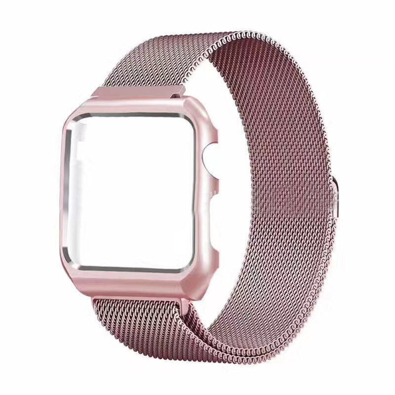 Compatible with Apple, Stainless Steel Magnetic Strap Is Suitable For Iwatch Milanese Strap And Frame Integrated