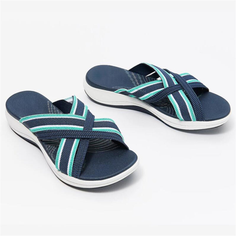 Women's Plus Size Sandals New Soft-soled Thick-soled Wedges With Flying Woven Cross Sandals