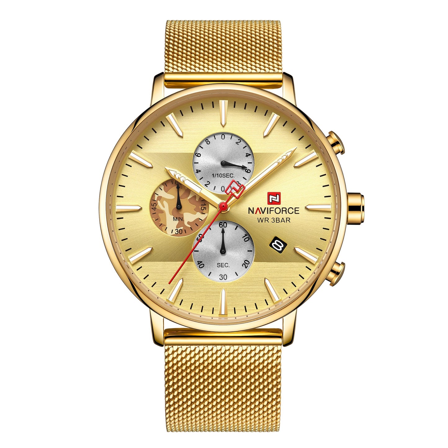 Lingxiang 9169 Mesh Strap Watch Camouflage Strap Men'S Watch Waterproof Quartz Six-Hand Quartz Watch