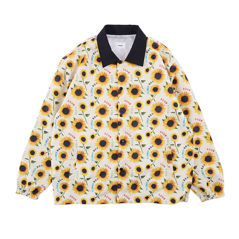 English Alphabet Pattern Stand-Collar Men'S Jacket Jacket