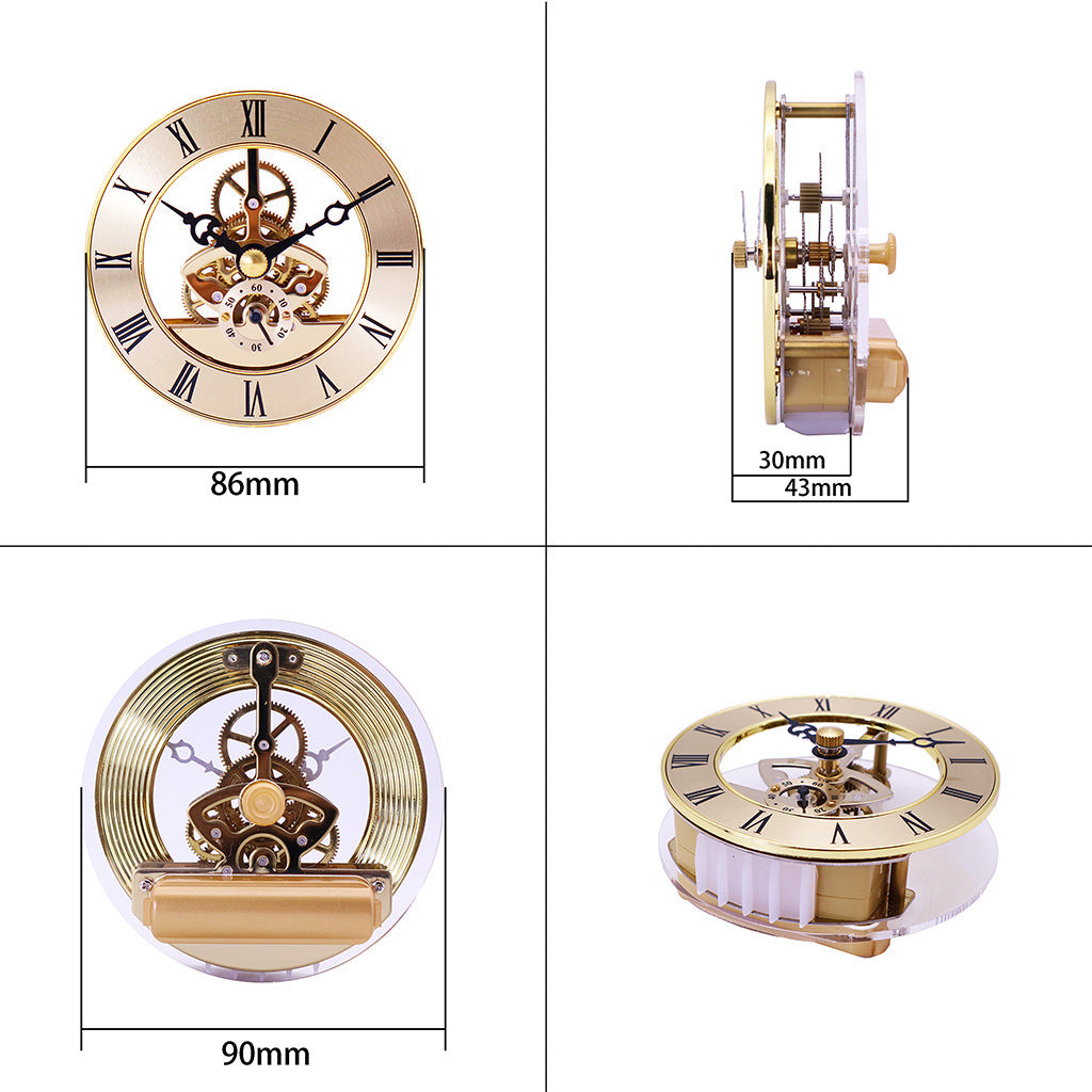 See-Through Clock Movement Gear Movement Crystal