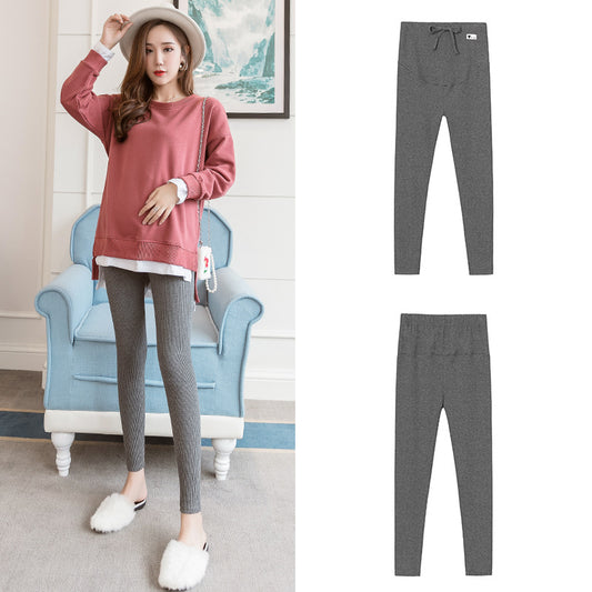 Pregnant Women'S Leggings Spring And Autumn Models New Slim Foot Pants Pregnant Women Belly Lift Pants Striped Leggings