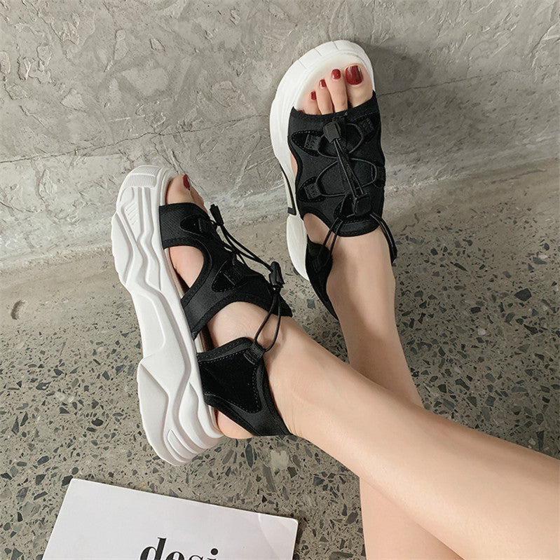 Net Celebrity Sports Sandals Female Fairy Style Summer New Korean Version With Sponge Cake Bottom