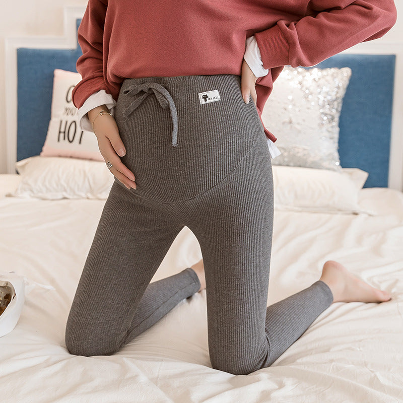 Pregnant Women'S Leggings Spring And Autumn Models New Slim Foot Pants Pregnant Women Belly Lift Pants Striped Leggings