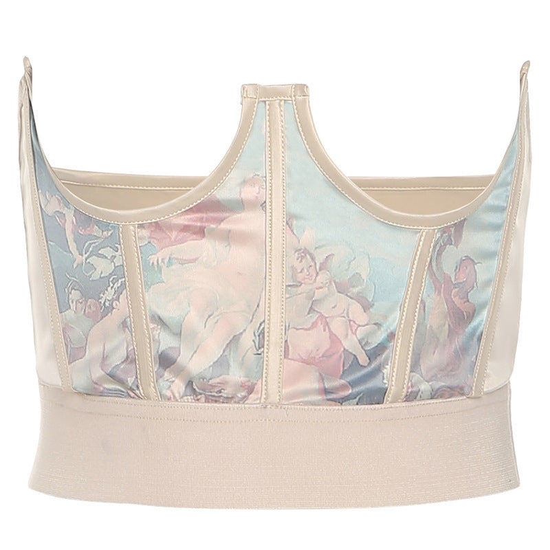 Embroidered French Oil Painting Style, Waist, Outside, Shaping, No Steel Ring, Showing Figure, Waist Seal