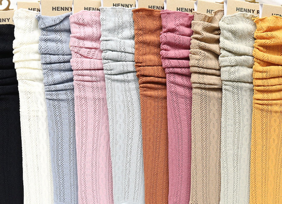 New Style Hemp Pattern Elastic Wood Ears Hollow Piled Pile Of Women'S Socks