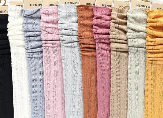 New Style Hemp Pattern Elastic Wood Ears Hollow Piled Pile Of Women'S Socks