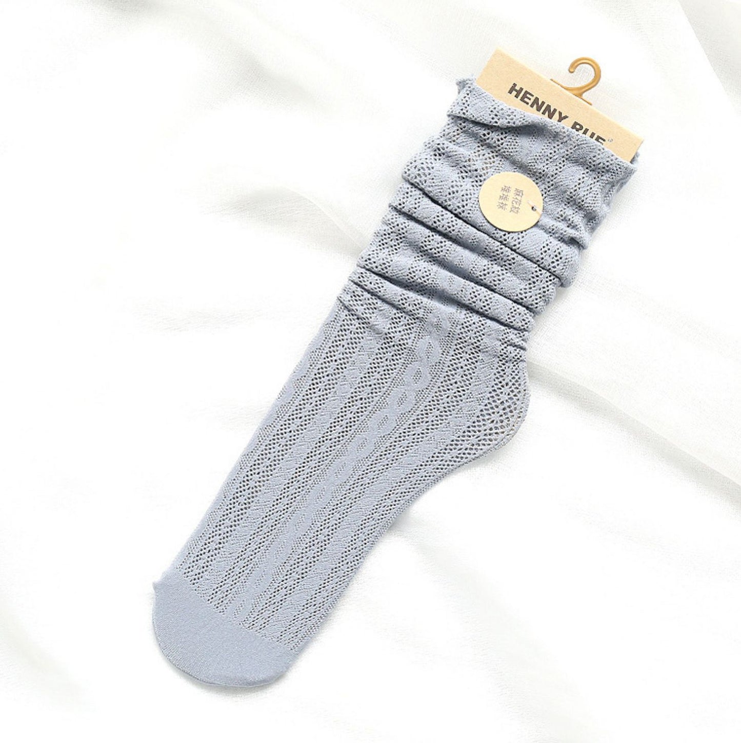 New Style Hemp Pattern Elastic Wood Ears Hollow Piled Pile Of Women'S Socks