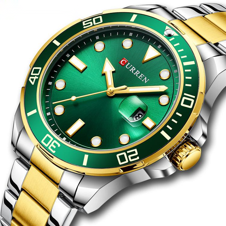 Men's large dial calendar watch