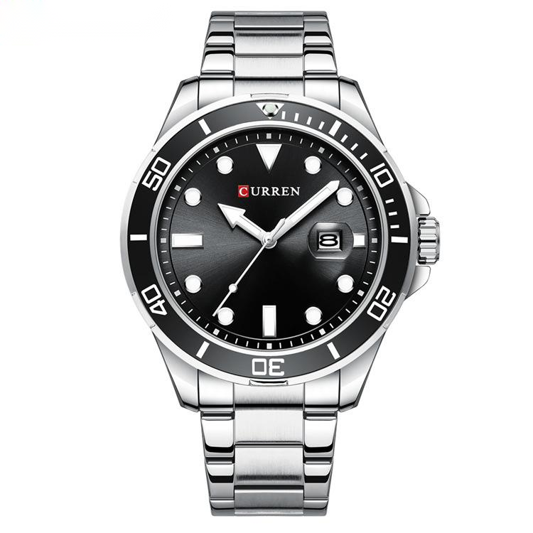 Men's large dial calendar watch