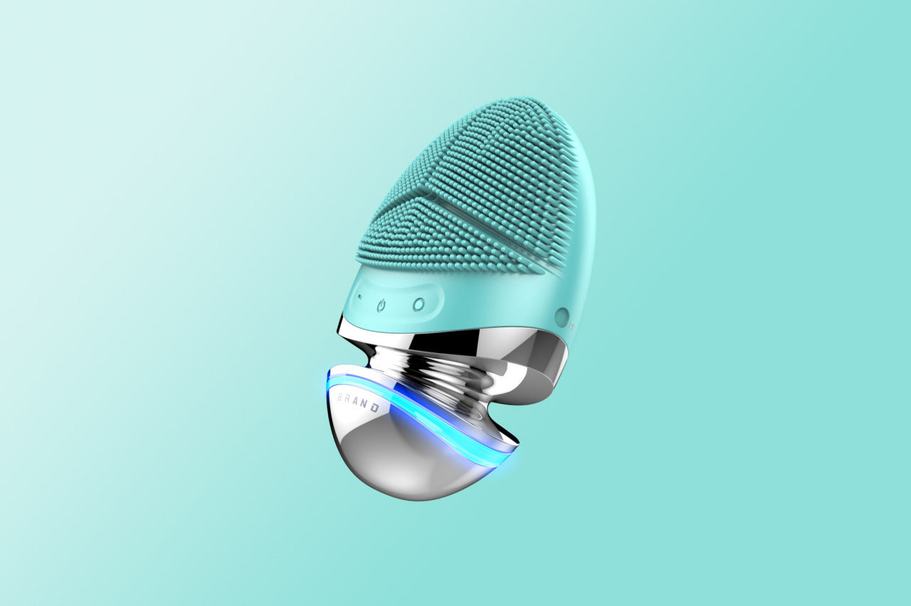 Manufacturer Ems Silicone Facial Cleansing Instrument Import Instrument Ipl Micro Current Beauty Instrument Heating Vibration Face Washing Instrument Cleaner