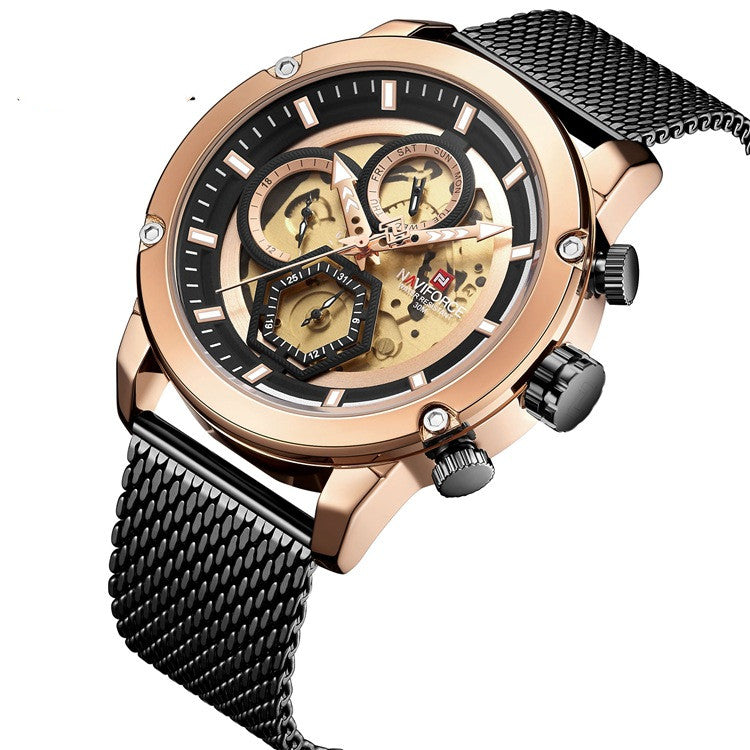 Naviforce Lingxiang Nf9167 Japanese Movement Men'S Watch Luminous Water Three Eyes Six Hands Men'S Quartz Watch