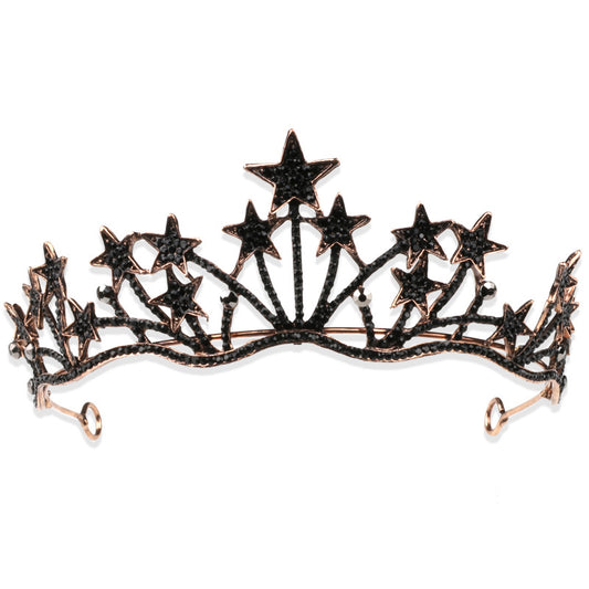 Black Crown Queen Big Crown Bridal Wedding Headdress Amazon Exaggerated Star Headband
