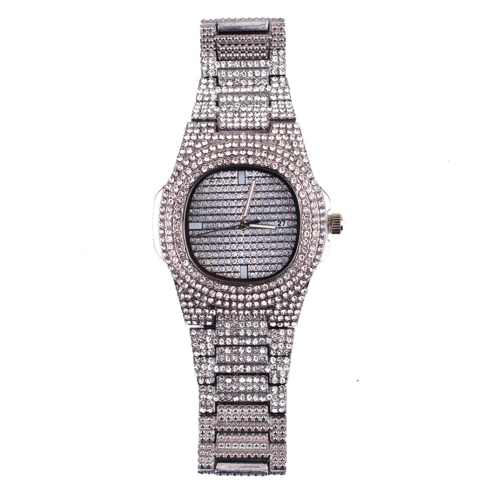 Hot Diamond Fashion Watch Set Bracelet Ladies Wristwatch Men
