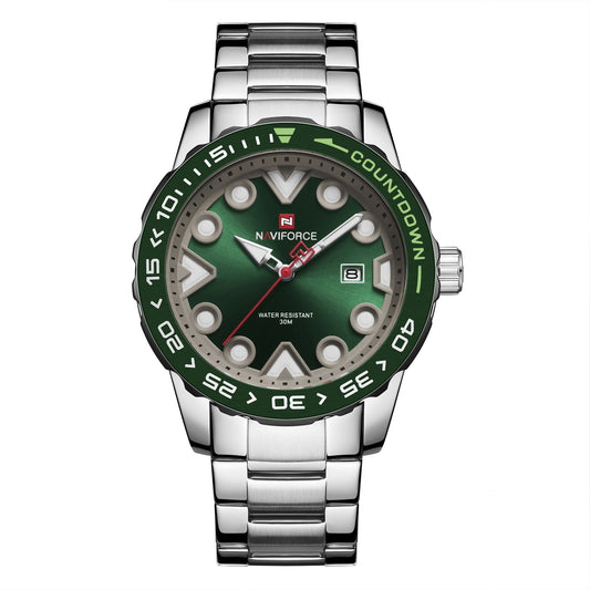 Simple Men's Watch Waterproof Calendar Steel Band Business Men's Quartz Watch Men's Watch