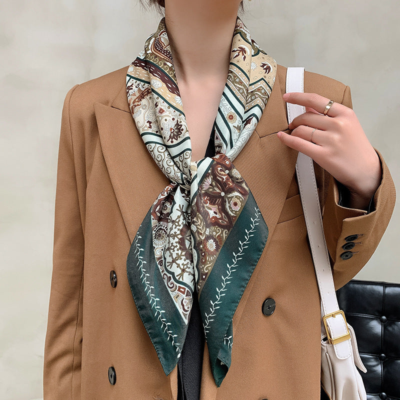 Retro Women's Simple All-match Western Fashion Temperament Twill Scarf