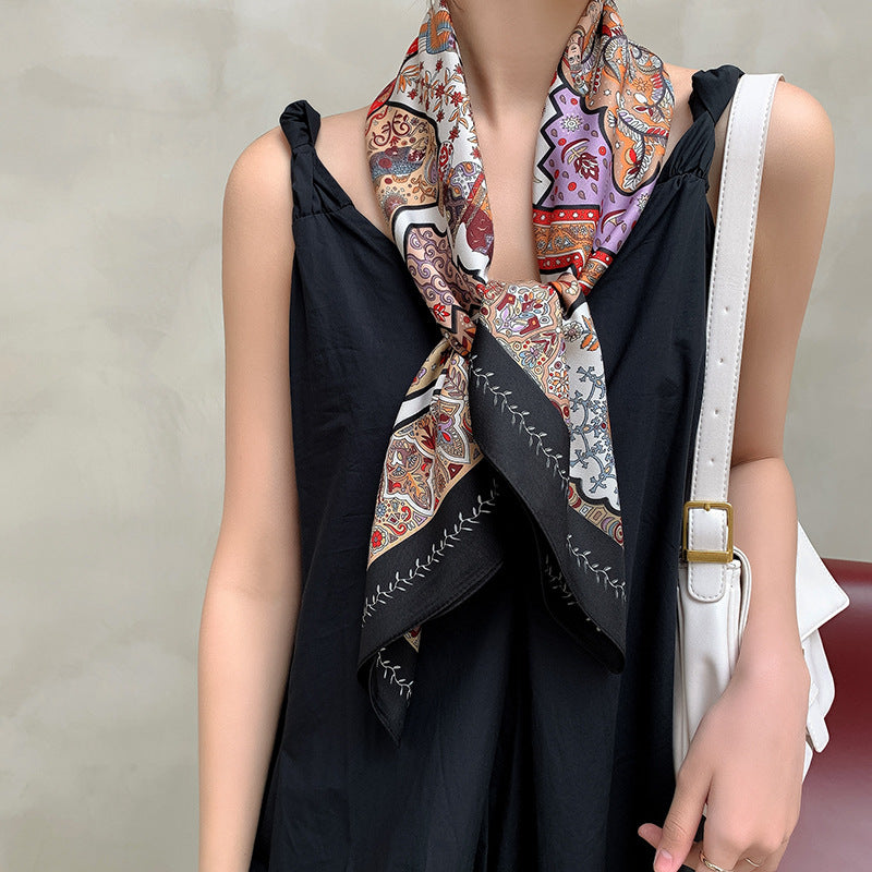 Retro Women's Simple All-match Western Fashion Temperament Twill Scarf