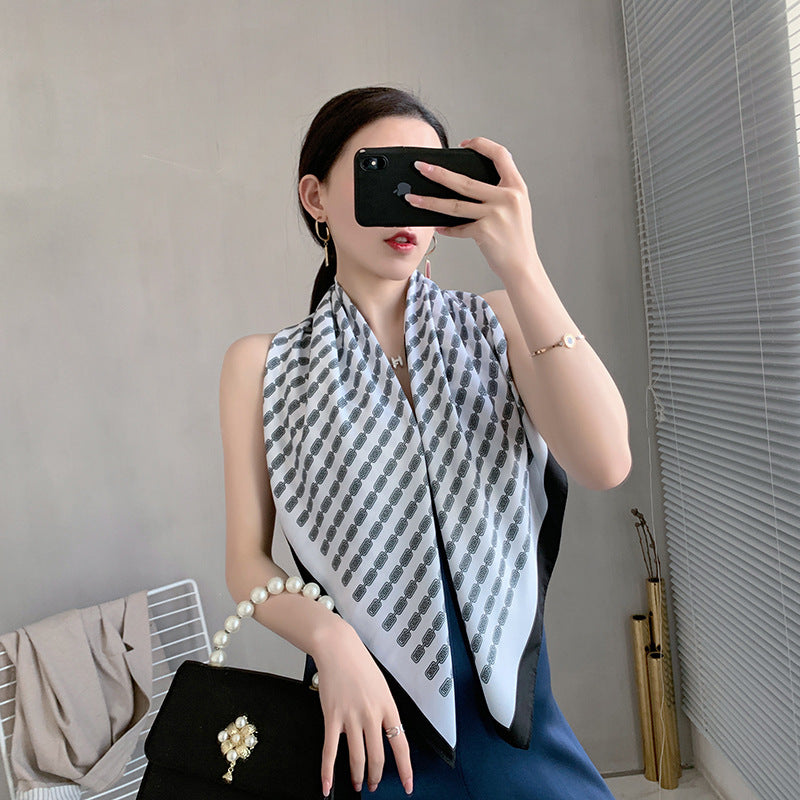 Retro Women's Simple All-match Western Fashion Temperament Twill Scarf