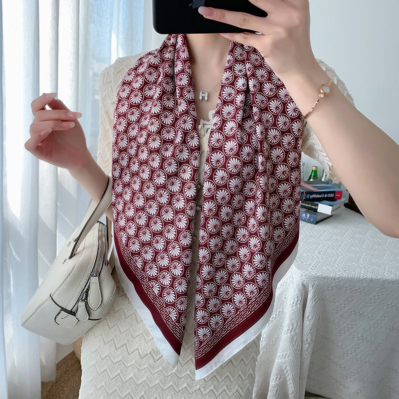 Retro Women's Simple All-match Western Fashion Temperament Twill Scarf