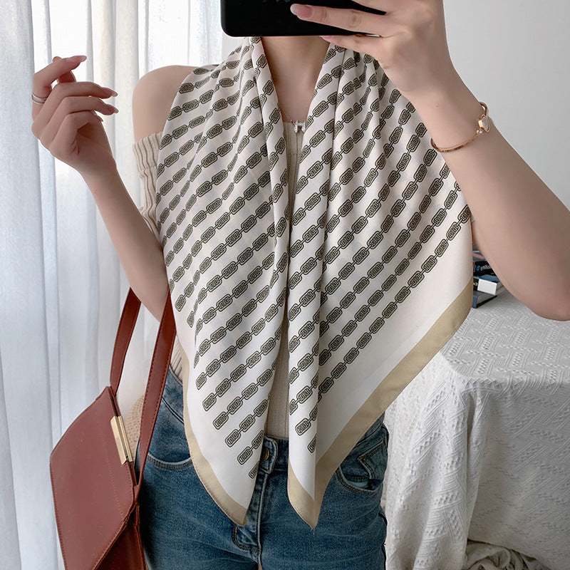 Retro Women's Simple All-match Western Fashion Temperament Twill Scarf