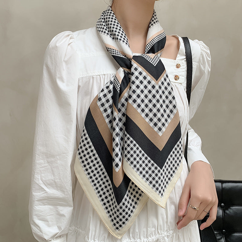 Retro Women's Simple All-match Western Fashion Temperament Twill Scarf