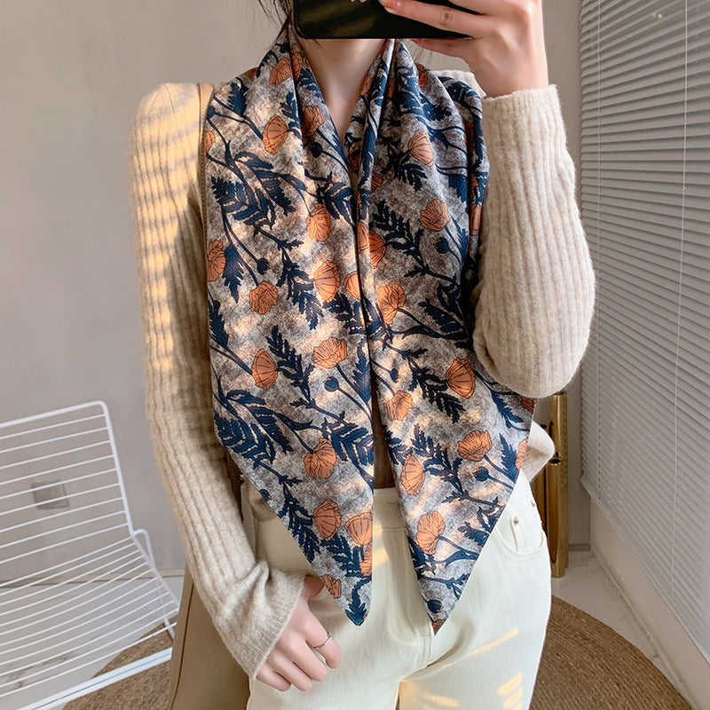 Retro Women's Simple All-match Western Fashion Temperament Twill Scarf