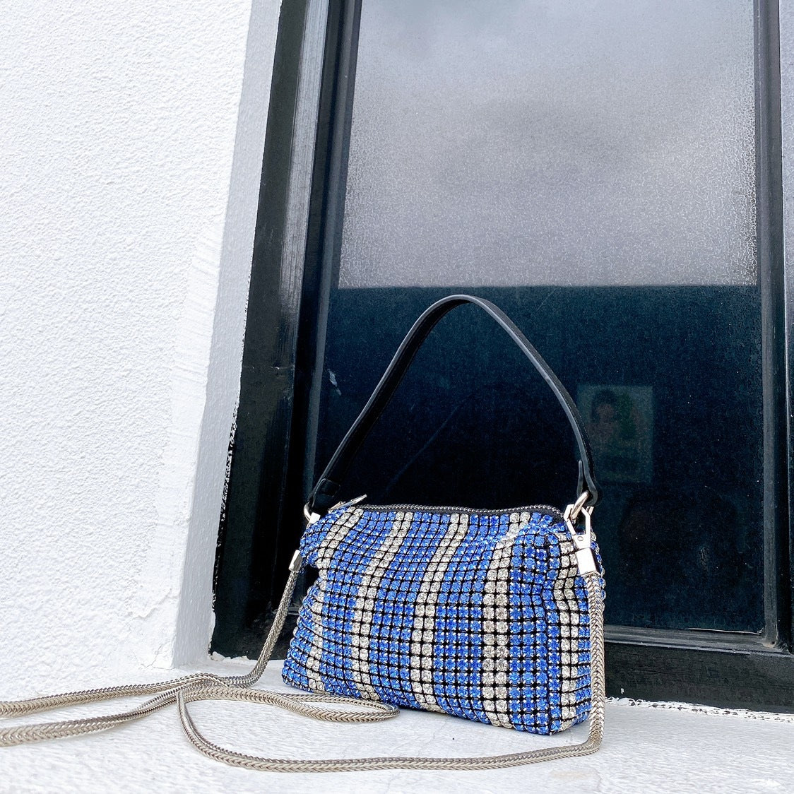 Diamond And Cowhide Small Square Bag