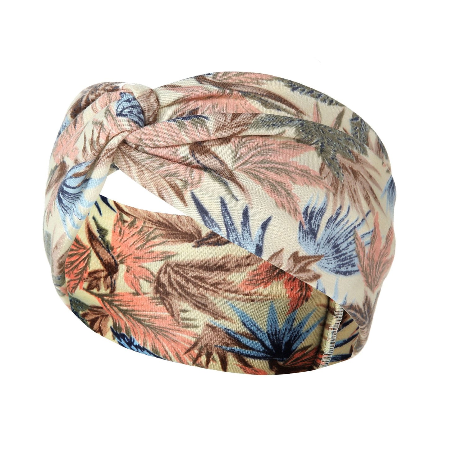 Women's Printed Knitted Wide-Brimmed Cross Headband