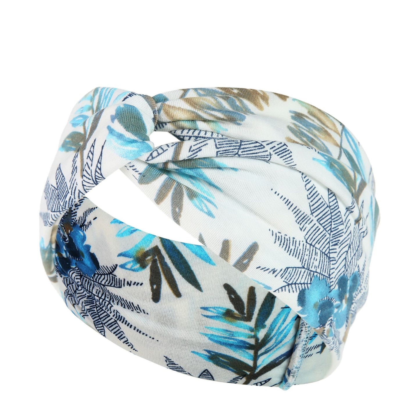 Women's Printed Knitted Wide-Brimmed Cross Headband