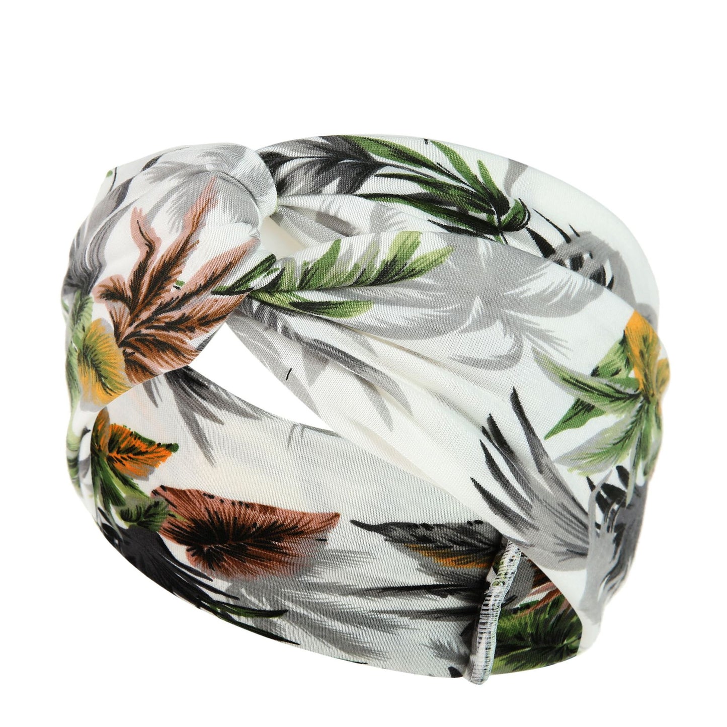 Women's Printed Knitted Wide-Brimmed Cross Headband