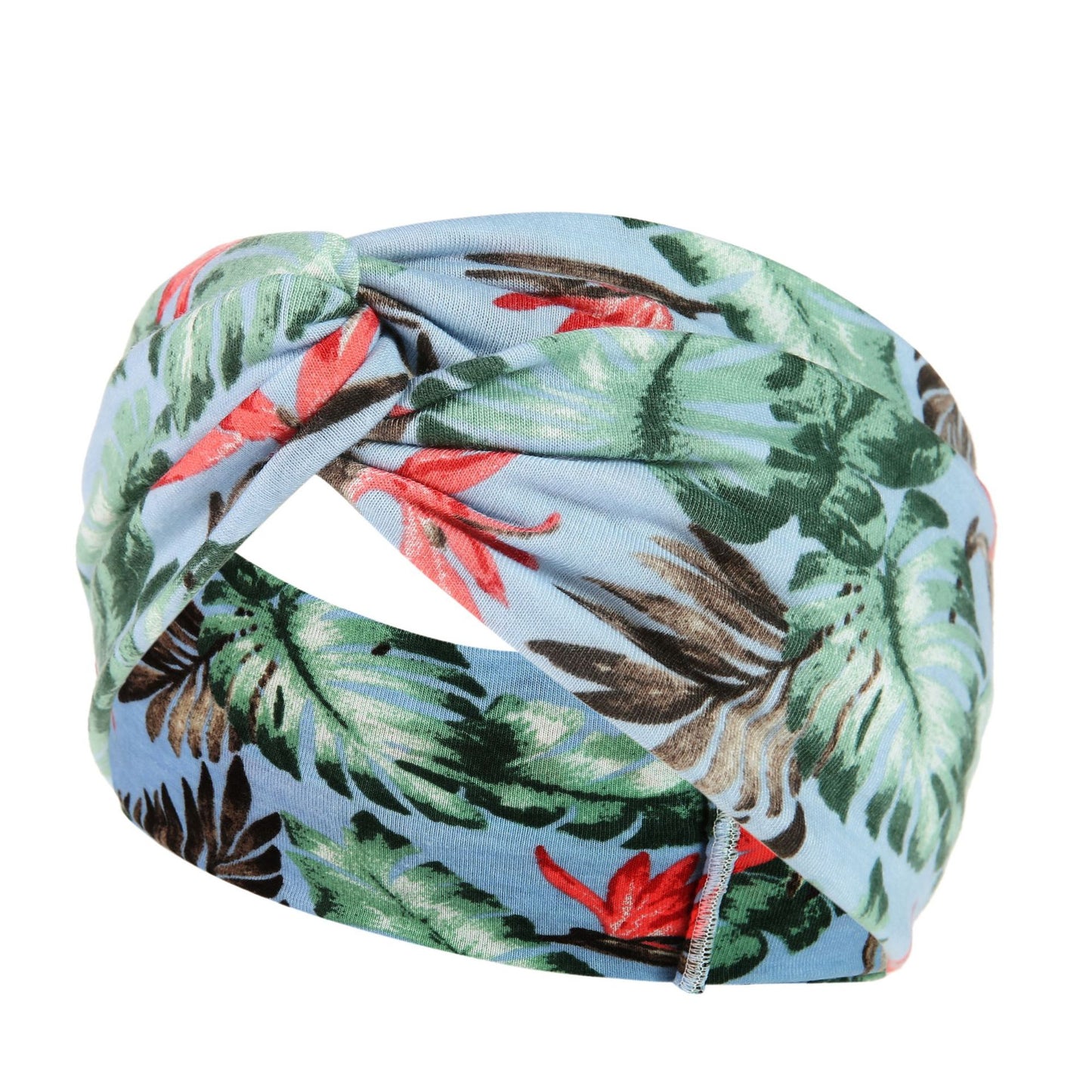 Women's Printed Knitted Wide-Brimmed Cross Headband