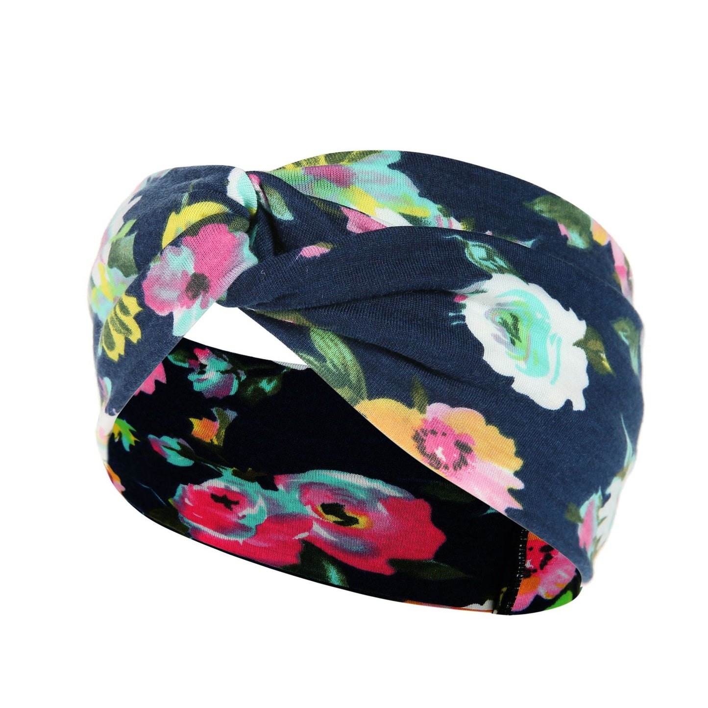 Women's Printed Knitted Wide-Brimmed Cross Headband