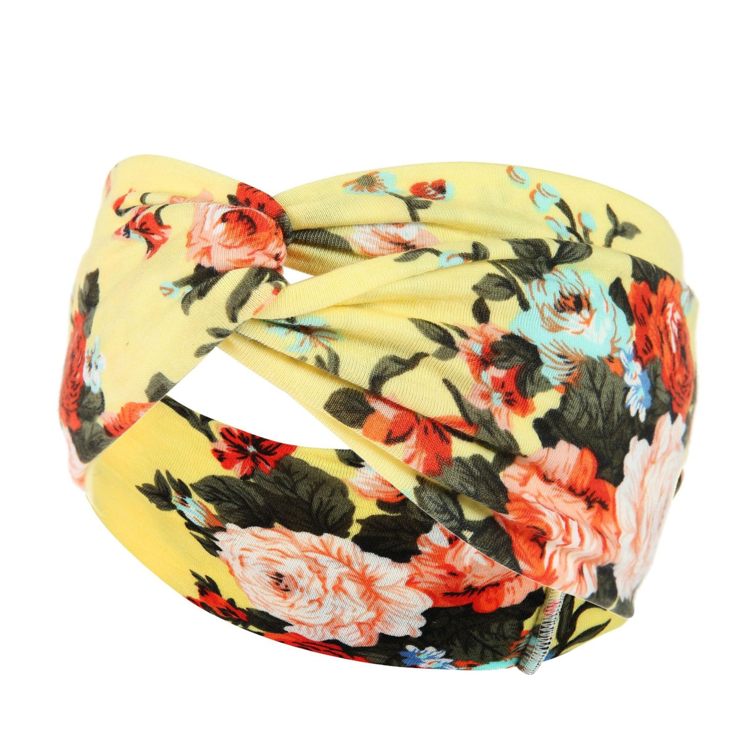 Women's Printed Knitted Wide-Brimmed Cross Headband