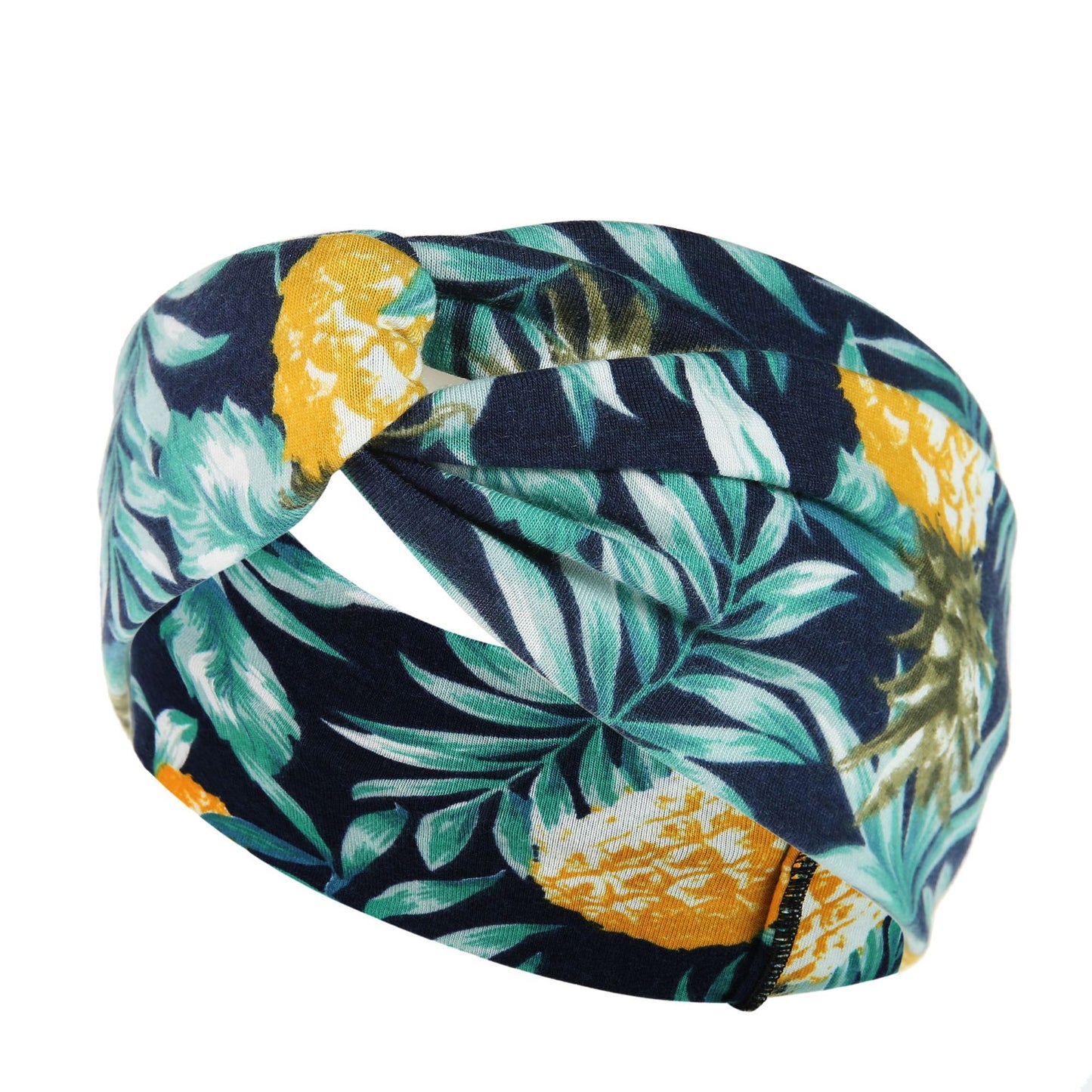 Women's Printed Knitted Wide-Brimmed Cross Headband
