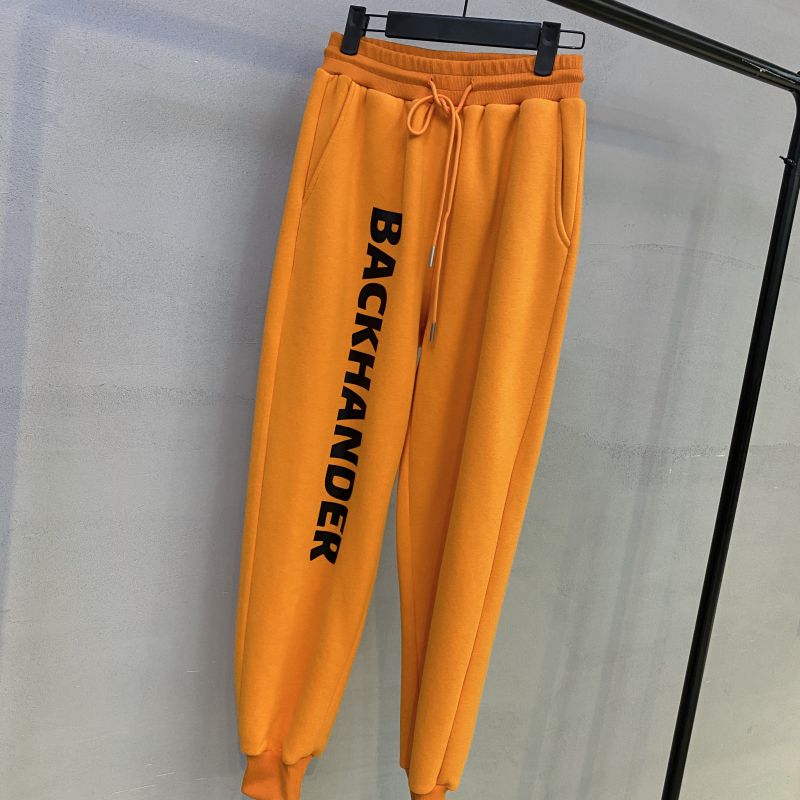 Letter Print Casual Pants Drawstring Trousers