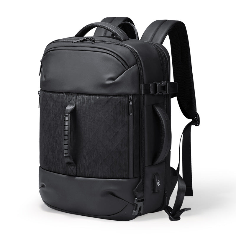 Backpack Men's 17.3 Inch Expandable Computer Bag Men's Multifunctional Backpack Large-Capacity Business Travel Business Bag