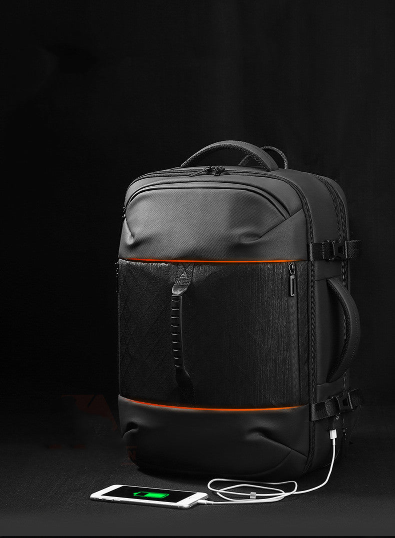 Backpack Men's 17.3 Inch Expandable Computer Bag Men's Multifunctional Backpack Large-Capacity Business Travel Business Bag
