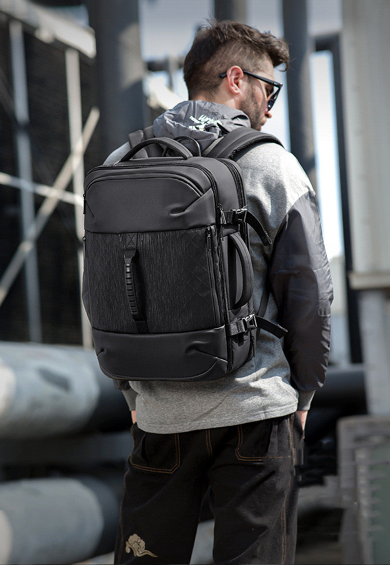 Backpack Men's 17.3 Inch Expandable Computer Bag Men's Multifunctional Backpack Large-Capacity Business Travel Business Bag